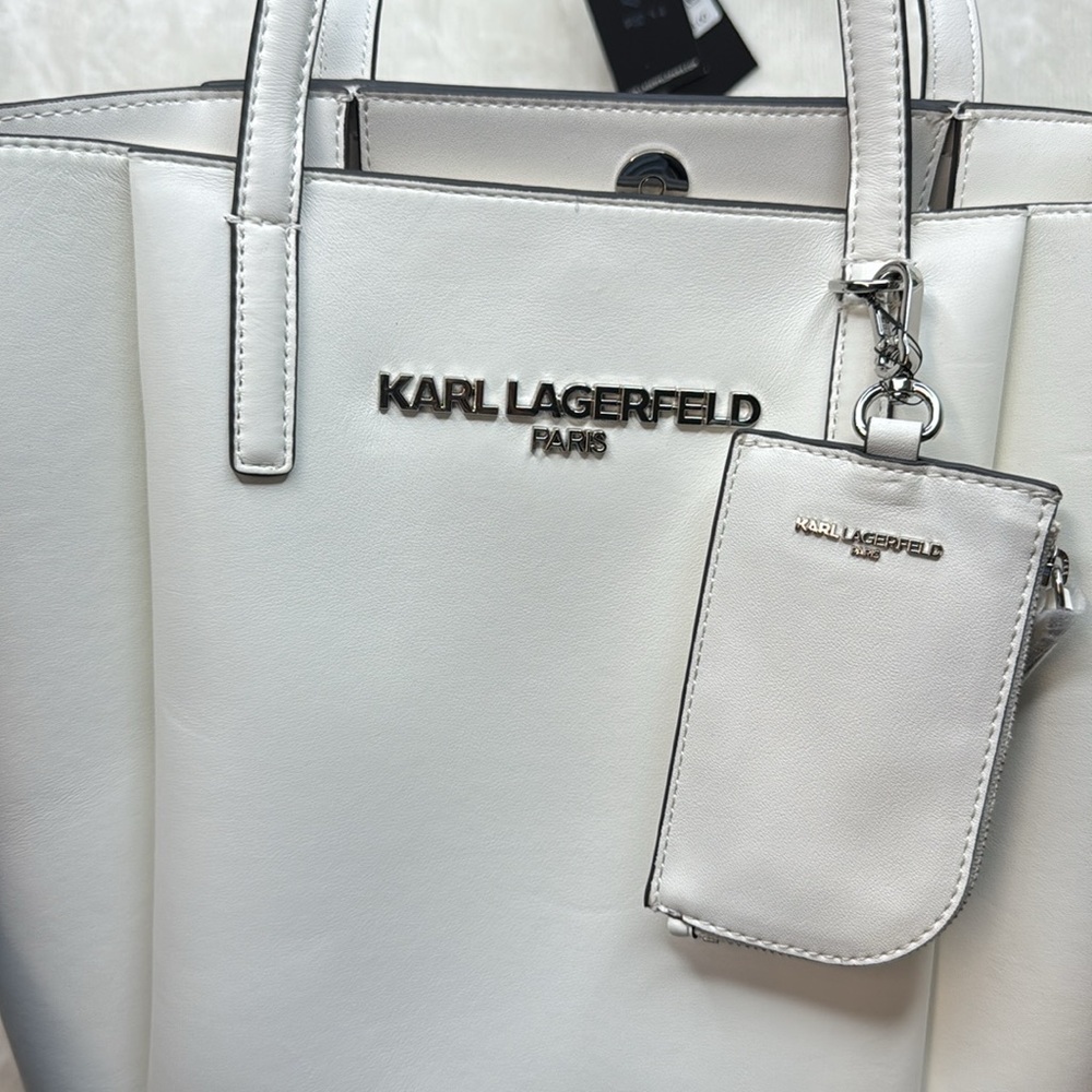 Karl Lagerfeld Paris Louise Tote- Winter White - Picture 7 of 13